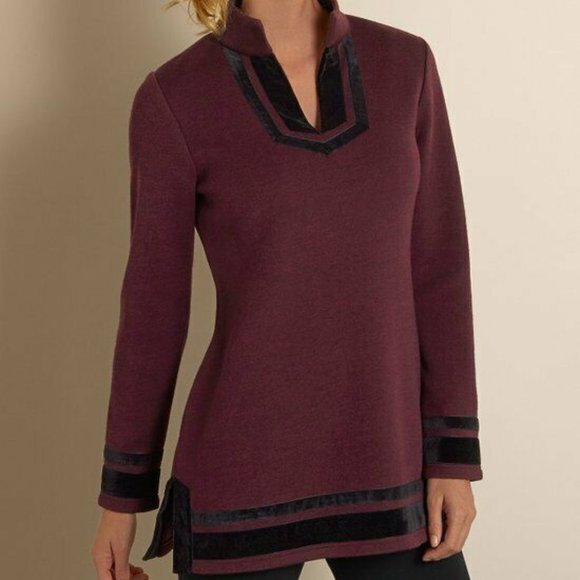 Soft Surroundings Sweaters - Soft Surroundings Runway Pullover Tunic Sweater Merlot Maroon Size Small H12108